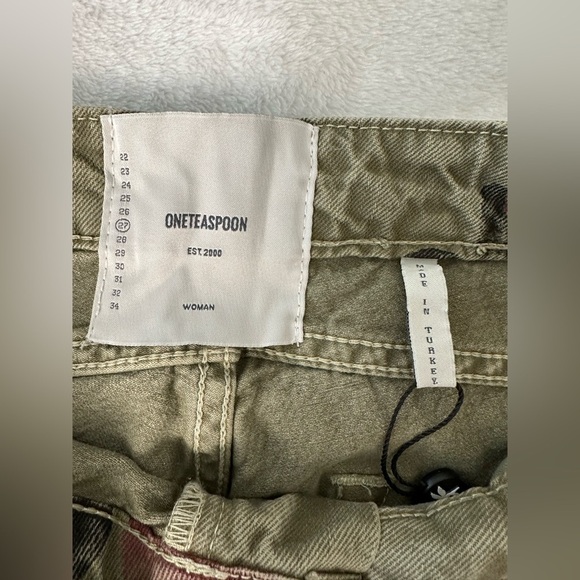 One Teaspoon Hibiscus Libertines Cropped Wide Leg Denim Jeans Size 27 - Picture 11 of 13